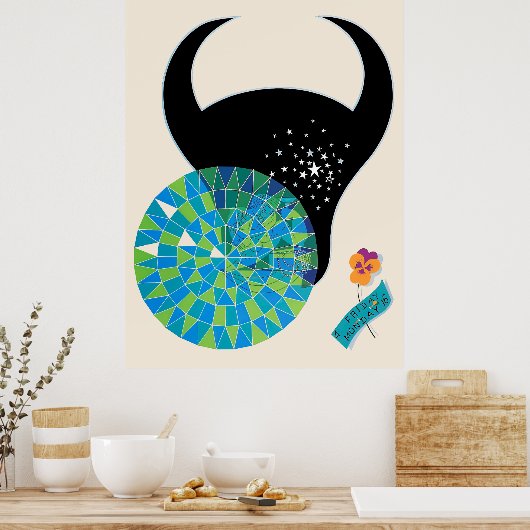 Erté - De dierenriem suite, Stier Poster (Keuken)