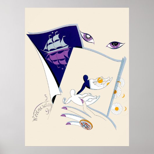 Erté - De dierenriem suite, Tweelingen Poster (Voorkant)