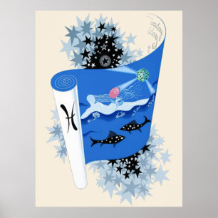 Erté - De dierenriem suite, Vissen Poster