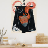 Erté - De dierenriem suite, Weegschaal Poster (Keuken)