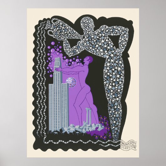 Erté - De dierenriemsuite, Waterman Poster (Voorkant)