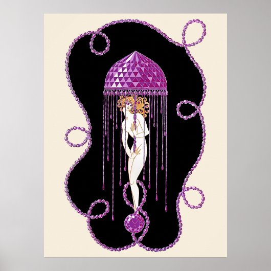 Erté - De edelstenen suite, Amethist, 1969 Poster (Voorkant)