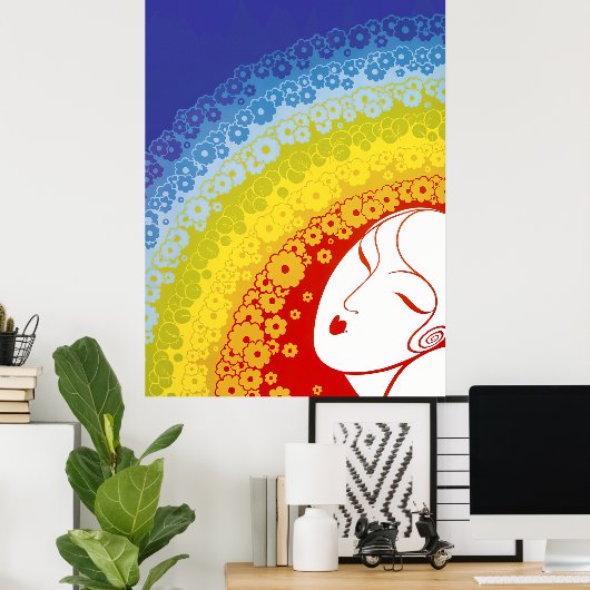 Erté - De jaren twintig herinnerde suite, regenboo Poster (Thuiskantoor)