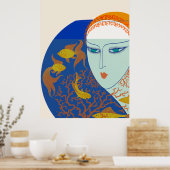 Erté - De jaren twintig herinnerde suite, vissenko Poster (Keuken)