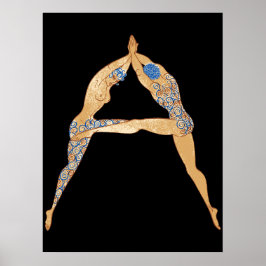 Erté - De letter A uit de Alphabet Suite, 1976 Poster