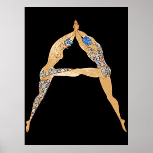 Erté - De letter A uit de Alphabet Suite, 1976 Poster