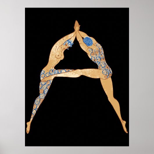 Erté - De letter A uit de Alphabet Suite, 1976 Poster (Voorkant)