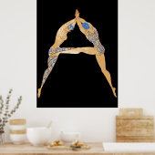 Erté - De letter A uit de Alphabet Suite, 1976 Poster (Keuken)