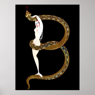 Erté - De letter B uit de Alphabet Suite, 1976 Poster