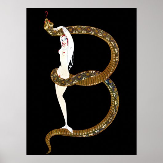 Erté - De letter B uit de Alphabet Suite, 1976 Poster (Voorkant)