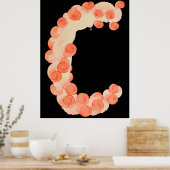 Erté - De letter C uit de Alphabet Suite, 1976 Poster (Keuken)