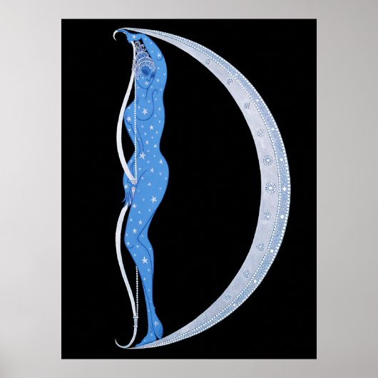 Erté - De letter D uit de Alphabet Suite, 1976 Poster (Voorkant)