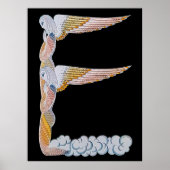 Erté - De letter E uit de Alphabet Suite, 1976 Poster (Voorkant)