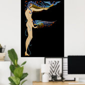 Erté - De letter F uit de Alphabet Suite, 1976 Poster (Thuiskantoor)