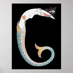 Erté - De letter G uit de Alphabet Suite, 1976 Poster