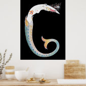 Erté - De letter G uit de Alphabet Suite, 1976 Poster (Keuken)