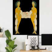 Erté - De letter H uit de Alphabet Suite, 1976 Poster (Thuiskantoor)
