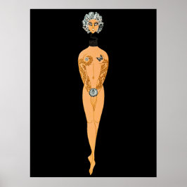 Erté - De letter I uit de Alphabet Suite, 1976 Poster