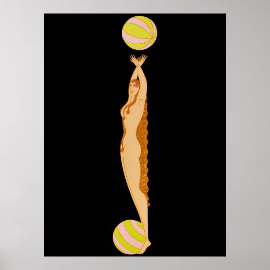 Erté - De letter J uit de Alphabet Suite, 1976 Poster (Voorkant)