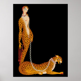 Erté - De letter L uit de Alphabet Suite, 1976 Poster