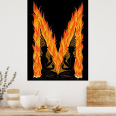 Erté - De letter M uit de Alphabet Suite, 1976 Poster (Keuken)