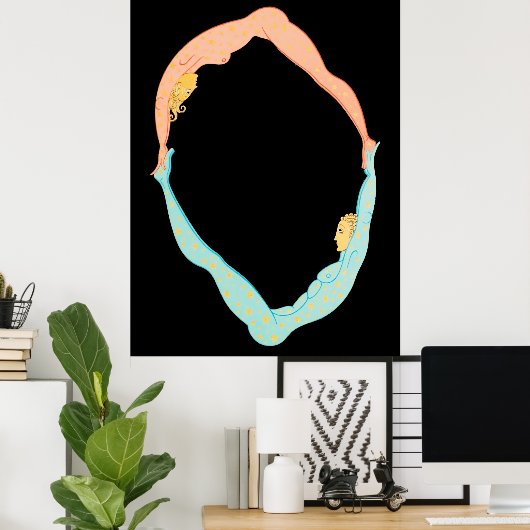 Erté - De letter O uit de Alphabet Suite, 1976 Poster (Thuiskantoor)