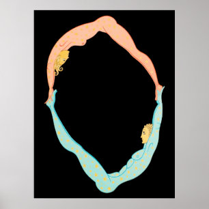 Erté - De letter O uit de Alphabet Suite, 1976 Poster