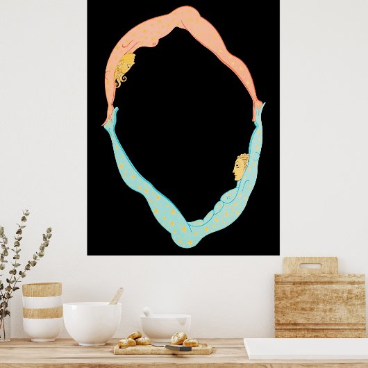 Erté - De letter O uit de Alphabet Suite, 1976 Poster (Keuken)