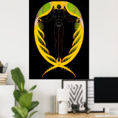 Erté - De letter P uit de Alphabet Suite, 1976 Poster (Thuiskantoor)