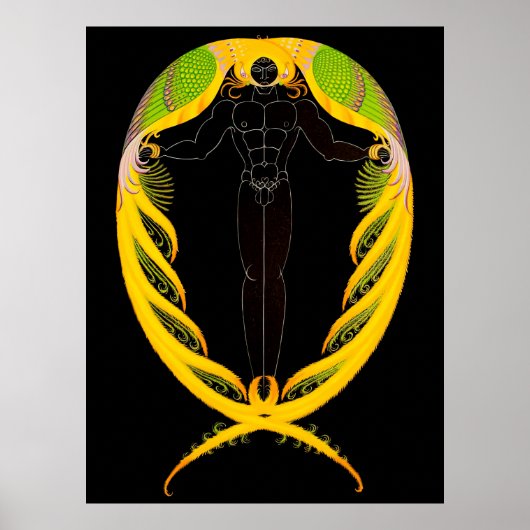 Erté - De letter P uit de Alphabet Suite, 1976 Poster (Voorkant)