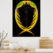 Erté - De letter P uit de Alphabet Suite, 1976 Poster (Keuken)