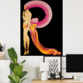 Erté - De letter R uit de Alphabet Suite, 1976 Poster (Thuiskantoor)