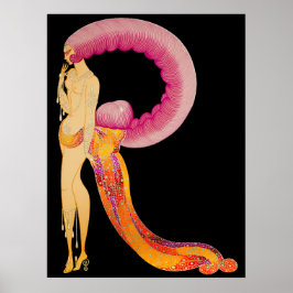 Erté - De letter R uit de Alphabet Suite, 1976 Poster