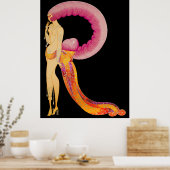 Erté - De letter R uit de Alphabet Suite, 1976 Poster (Keuken)