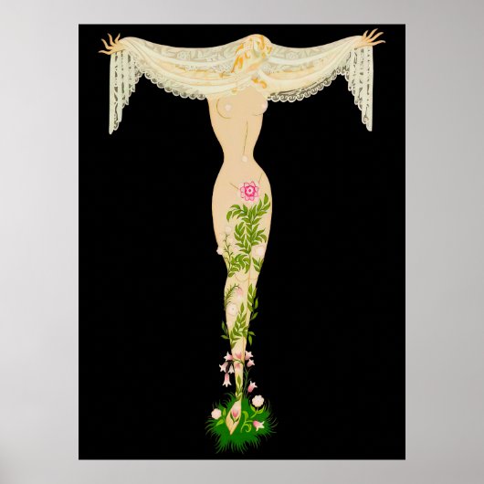 Erté - De letter T uit de Alphabet Suite, 1976 Poster (Voorkant)