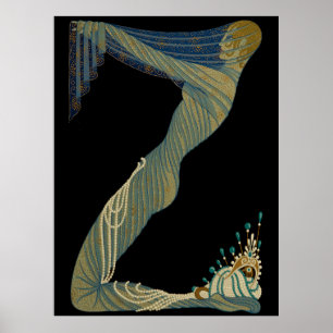 Erté - De letter Z uit de Alphabet Suite, 1976 Poster