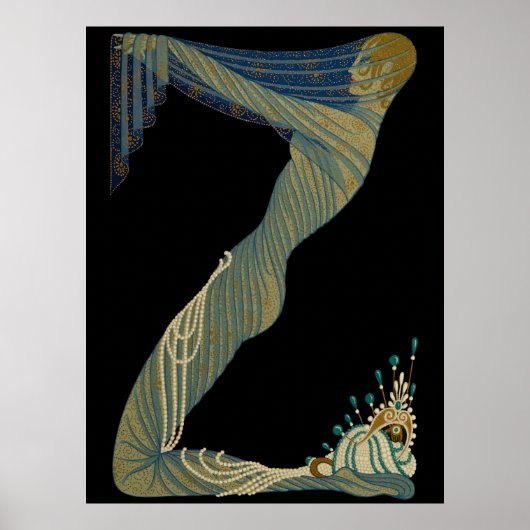 Erté - De letter Z uit de Alphabet Suite, 1976 Poster (Voorkant)