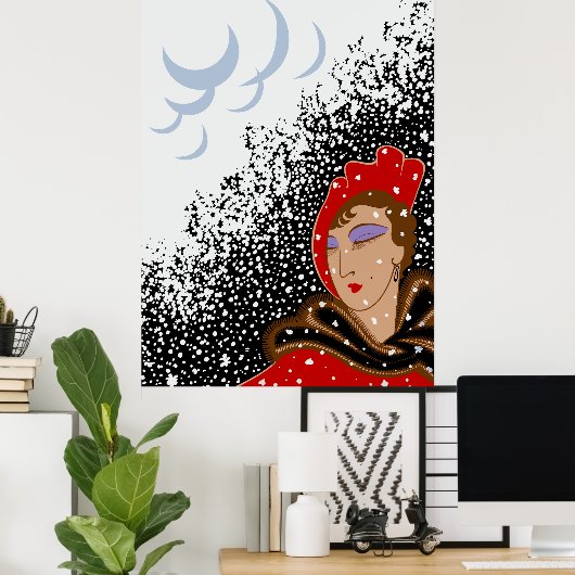 Erté - De seizoenen, de winter Poster (Thuiskantoor)