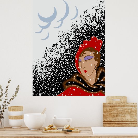 Erté - De seizoenen, de winter Poster (Keuken)