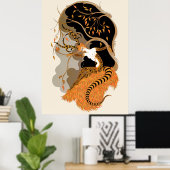 Erté - De seizoenen, herfst, 1970 Poster (Thuiskantoor)