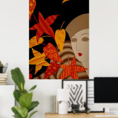 Erté - De seizoenen, Herfst [nacht] Poster (Thuiskantoor)