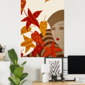 Erté - De seizoenen, Herfst Poster (Thuiskantoor)