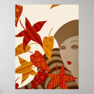 Erté - De seizoenen, Herfst Poster