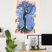 Erté - De seizoenen, lente, 1970 Poster (Thuiskantoor)