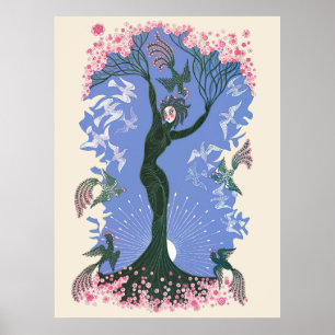 Erté - De seizoenen, lente, 1970 Poster