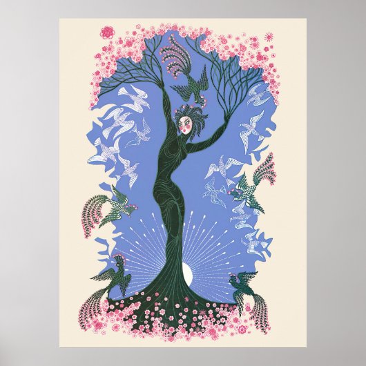 Erté - De seizoenen, lente, 1970 Poster (Voorkant)