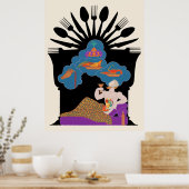 Erté - De zeven dodelijke zonden suite, gulzigheid Poster (Keuken)