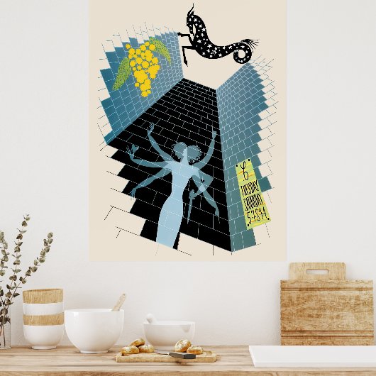 Erté - De Zodiac Suite, Steenbok Poster (Keuken)