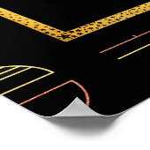 Erte Deco Style Lady Poster - Goud/Geel (Hoek)