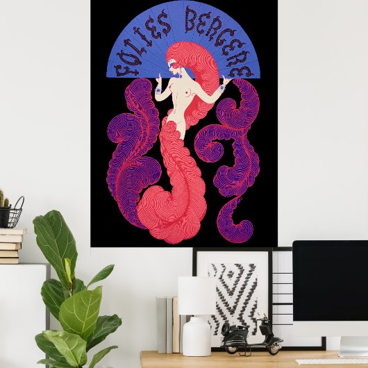 Erté - Folies Bergere [Nachtversie] Poster (Thuiskantoor)